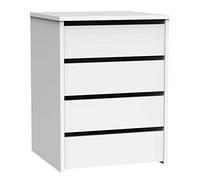 MUEBLES PITARCH | Cajonera 4 Cajones, Cómoda Dormitorios, Despachos, Interior Armario, Blanco Alto Brillo, 63,5x46x45cm (Alto x Ancho x Fondo) Colección Tibet