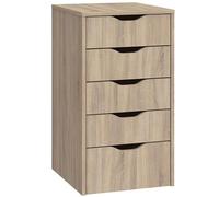 Muebles Pitarch | Cajonera de Oficinas Auxiliar de Despacho con 5 Cajones, Roble Cambrian, 71x40x43cm (Alto x Ancho x Fondo) Cajonera Baño, Colección Tibet
