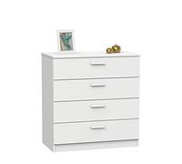 MUEBLES PITARCH | Cómoda 4 Cajones guías metálicas, Cajonera Dormitorios, Blanco, 78x74x40cm (Alto x Ancho x Fondo) Sinfonier, Colección Tibet