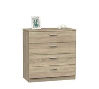 MUEBLES PITARCH | Cómoda 4 Cajones guías metálicas, Cajonera Dormitorios, Roble Cambrian, 78x74x40cm (Alto x Ancho x Fondo), Sinfonier Colección Tibet