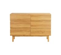 MUEBLES PITARCH | Cómoda con Patas de Madera 6 Cajones, Cómoda Nórdica Japandi, 85×120×40 cm, Mueble de Dormitorio, Moderno, Modelo Taiga.