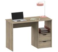MUEBLES PITARCH | Escritorio con 2 Cajones, Mesa de Estudio, Juvenil de Ordenador, Roble Cambrian, 76x115x50cm (Alto x Ancho x Fondo) Vintage Colección Tibet