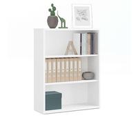 MUEBLES PITARCH | Librería de Oficina o Despacho Baja con Estantes, Librería de Salón, Blanca, 99,5x75,5x33cm (Alto x Ancho x Fondo) Básica, Elegante y Resistente, Colección