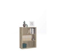 MUEBLES PITARCH | Librería de Oficina o Despacho Baja con Estantes, Librería de Salón, Roble Cambrian, 99,5x75,5x33cm (Alto x Ancho x Fondo) Básica, Elegante y Resistente, Colección