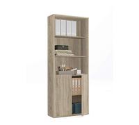 MUEBLES PITARCH Librería de Oficina o Despacho con 2 Puertas y 4 Estantes, Librería de Salón, Roble Cambrian, 196,5x75,5x33cm (Alto x Ancho x Fondo) Básica, Elegante y Resistente, Colección