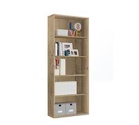 Muebles Pitarch | Librería de Oficina o Despacho con 4 Estantes, Librería de Salón, Roble Gold, 196,5x75,5x33cm (alto x ancho x fondo) Básica, Elegante y Resistente, Colección MUEBLES PITARCH