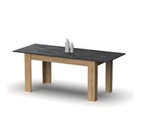MUEBLES PITARCH | Mesa de Comedor Extensible 140-180 cm, Mesa Salón o Cocina, para 6 Personas, Negro y Roble Gold, Rectangular, Moderna, Elegante, Resistente