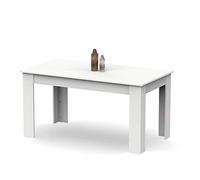 MUEBLES PITARCH | Mesa de Comedor, Mesa Salón o Cocina, para 6 Personas, Rectangular, 140x80cm (Ancho x Fondo), Blanca, Moderna, Elegante, Resistente