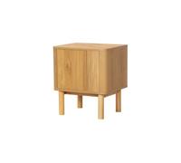 MUEBLES PITARCH | Mesita de Noche con Patas de Madera 1 Puerta, Mesita Nórdica Japandi, 55×48×40 cm, Mueble de Dormitorio, Moderno, Modelo Taiga.