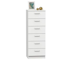 MUEBLES PITARCH | Sinfonier Cómoda 6 Cajones guías metálicas, Cajonera Dormitorios, Blanco, 110x40x40cm (Alto x Ancho x Fondo) con Tirador, Colección Tibet