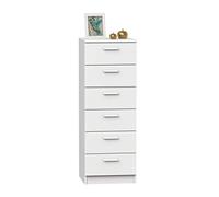 MUEBLES PITARCH | Sinfonier Cómoda 6 Cajones guías metálicas, Cajonera Dormitorios, Blanco, 110x40x40cm (Alto x Ancho x Fondo) con Tirador, Colección Tibet