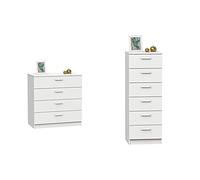 MUEBLES PITARCH Tibet Cómoda, Aglomerado De Partículas Y Melanina De Alta Densidad, Blanco + Tibet Sinfonier, Aglomerado De Partículas Y Melamina De Alta Densidad, Blanco, 110 X 40 X 40 Cm
