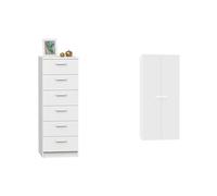 MUEBLES PITARCH Tibet Sinfonier, Blanco, 110 x 40 x 40 cm Tibet Armario, Blanco, 180 x 79 x 52 cm