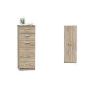 MUEBLES PITARCH Tibet Sinfonier, Roble Cambrian, 110 x 40 x 40 cm Tibet Armario, Cambrian, 180x60x35 cm
