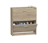 MUEBLES PITARCH | Zapatero Recibidor Mueble Auxiliar Estrecho 2 Puertas para Entrada Roble Cambrian, 12 Pares de Zapatos, 82x74x25cm, Colección Tibet