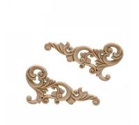 Muebles tallados Flores 1 unid Único Natural Floral Madera Tallado Estatuillas de Madera Artesanía Apliques de Esquina Marco Muebles de Puerta de Pared Muebles de Madera Decorativos Larga (Color : 20