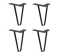 Muebles triangulares de metal 4PCS Hairpin Table Legs Metal, Sofa Legs with Protector Feet, Mid-Century Modern Style for Furniture Legs, Coffee Table Legs, Bench Legs, Chair Legs(Black,25cm)