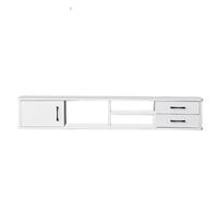 Muebles TV Flotante Tablero Ecológico de Madera Maciza Muebles Television con Puertas de Apertura Lateral y Cajones Dobles Gran Capacidad de Almacenaje Muebles Tele para Salón Dormitorio(White)