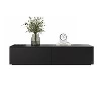 Muebles TV Salon Negro Tablero Artificial Mesa de TV Diseño de Gran Altura de Piso a Techo Presione para Abrir La Puerta Riel Deslizante Silencioso Moveis Tvi para Salón Dormitorio(120x30x25.5cm)