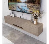 Muebles TV Salon Suspendido Tablero Ecológico de Madera Maciza Mesa de TV Gran Capacidad de Almacenamiento Puertas Correderas Soporte de TVs para Salón Dormitorio(Metallic,130x20x18.4cm)