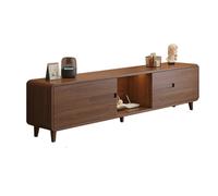 Muebles TV Salon Tablas de Madera Artificial Engrosadas Mesa de TV Gran Capacidad de Almacenamiento Multizona Tirador Oculto Muebles Tele con Orificio Posterior para Cables(Brown,140x30x45cm)