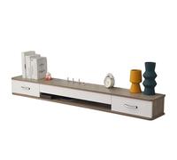 Muebles TV Salon Tablero Ecológico de Madera Maciza Muebles Tele Flotante Tirador en Forma de U Muebles Bajo TV con Puerta Basculante Semicerrada y Cajón Doble para Salón Dormitorio(Gray)