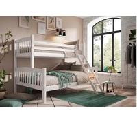 MUEBLESYA.COM-Litera Doble Blanco Decapado - Doble de Matrimonio de Pino Macizo- Triple