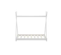 MUEBLIX.COM | Cama Infantil Tipi Tomas | Cama Infantil 70 x 140 cm | Color Blanco | Estructura y Marco de Madera de Pino | Listones de Madera Contrachapada
