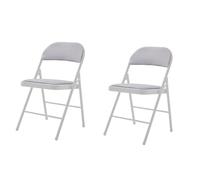 MUEBLIX.COM - Silla Plegable Ferrol, Silla Plegable Acolchada, para Hogar y Jardín, Resistente y Duradera, Silla Ergonómica, Pack de 2 Sillas, Color Blanco