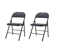MUEBLIX.COM - Silla Plegable Ferrol, Silla Plegable Acolchada, para Hogar y Jardín, Resistente y Duradera, Silla Ergonómica, Pack de 2 Sillas, Color Negro