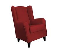 MUEBLIX.COM | Sillón Butaca Orejero Lisboa | Sofa con Orejas | Butacas de Salón Modernas | Butaca Confortable | Patas Enroscadas | No Montaje | Color Rojo