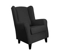 MUEBLIX.COM | Sillón Butaca Orejero Lisboa | Sofa con Orejas | Butacas de Salón Modernas | Butaca Confortable | Patas Enroscadas | No Montaje | Color Antracita
