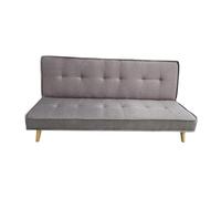 MUEBLIX.COM - Sofa Cama Alconaba 3 Plazas, Sillón Cama, Cama Sofa, con Mesa Abatible, Tapizado Poliéster Sintética, Estructura y Patas de Madera Maciza, Sofa de Diseño, Color Beige
