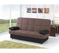 MUEBLIX.COM | Sofa Cama Martina | Sofas de Salón Modernos | Asientos y Respaldo Espuma | Sofa Clic Clac | Estructura Tablero de Particulas | Color Marron