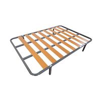 MUEBLIX.COM | Somier Eco para Cama 135x 190 cm | Somier con 4 Patas | Láminas Madera de Chopo de 10 cm y Estructura de Tubos de Acero | Útil para Camas Nido o Camas Individuales