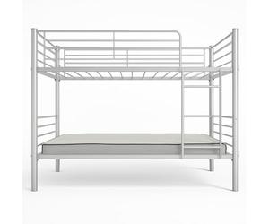 MUEBLIX | Literas Juveniles 90x190 | Estructura de Metal | Literas Juveniles Baratas con Escalera | Litera Doble | Modelo Alberto