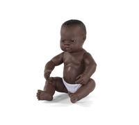 Mueca Miniland 15 3/4'' Recin Nacido Nio Africano - Hecho en Espaa Calidad Anatmicamente Correcta