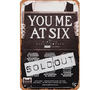 Muecddoa Póster musical retro de hojalata con texto en inglés "You Me at Six Sinners Never Sleep 2012 UK Tour Poster Print for Movie Home Bar Pub Garage Wall Decor Gifts Art 8 x 12 pulgadas Vintage