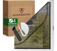 MÜCKENMEISTER® Mosquiteras para Ventanas (120x240 cm, negro) de fibra de vidrio - Mosquitera ventana para ventanas con cinta adhesiva - Red antimosquitos para ventana- Tela Mosquitera