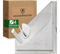 MÜCKENMEISTER® Mosquiteras para Ventanas (130x150 cm, blanco) de fibra de vidrio - Mosquitera ventana para ventanas con cinta adhesiva - Red antimosquitos para ventana- Tela Mosquitera