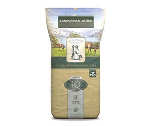 Mühldorfer iQ High-Fibre Landwiesen Glück - 12,5 kg - Muesli sin Cereales - Alimento Estructural Natural de Hierbas de Prado - Valiosos Materiales vitales