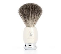 MÜHLE Blaireau à raser, touffe en blaireau pur - Vivo série - Manche en résine précieuse Blanc cassé