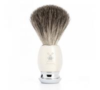 MÜHLE Blaireau à raser, touffe en blaireau pur - Vivo série - Manche en résine précieuse Blanc cassé