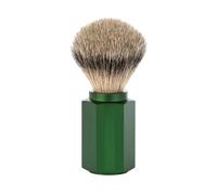 MÜHLE Brocha de afeitar - Serie Hexagon - Silvertip Fibre - Aluminio anodizado forest