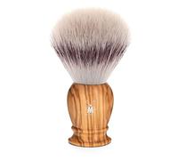 MÜHLE Classic Olive Wood XL Silvertip Fiber - Brocha de afeitar sintética de lujo para hombres, espuma rica