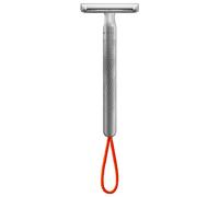 Maquinilla de Afeitar Clásica Mühle Unisex Companion Cordel Coral | Acero inoxidable plateado, peine cerrado, incluye Hoja clásica de doble filo, afeitado ecológico para barba, cara y cuerpo