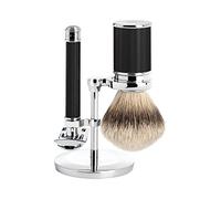 MÜHLE - Juego de afeitado tradicional de tejón de tejón, 3 piezas, color negro