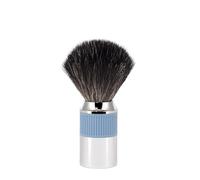 MÜHLE NEO - Brocha de afeitar vegana para jabones y cremas de afeitar | Sostenible, ecológica y reutilizable | Brocha de afeitar exfoliante | Cromo con mango de silicona azul