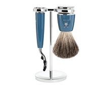 MÜHLE RYTMO - Juego de afeitado en húmedo de 3 cuchillas Pure Badger de 3 piezas, perfecto para uso diario, calidad de barbería, afeitado suave y cercano