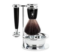 Mühle Rytmo Negro 4 Piezas Negro Fibra/Cuchilla de Afeitar Afeitado Juego Cuchillas No Incluido (S21m226ssr)